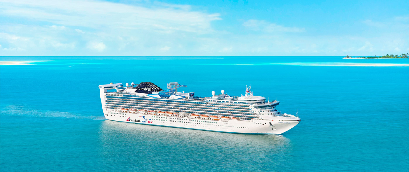 Carnival Adventure ship on a South Pacific sailing