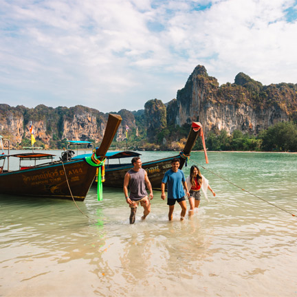 Railay Beach (specifically Railay West) in Krabi, Thailand.
